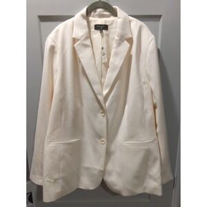 NWT $219 Talbots Womens Ivory White‎ 2 button Wool Blazer Size 22W